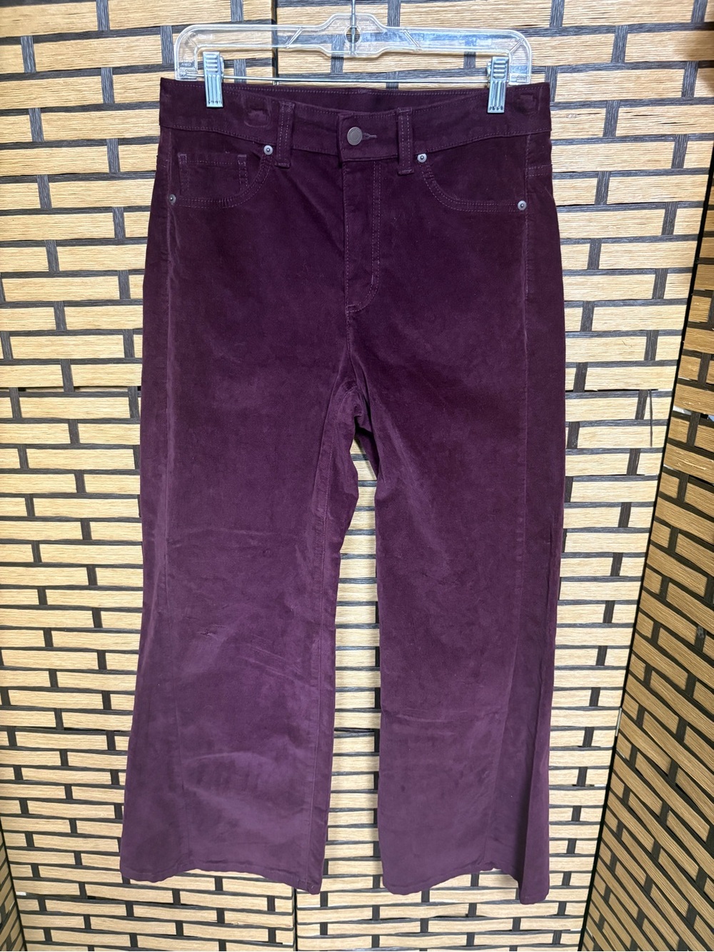 Time And Tru Burgundy Velvet Wide Leg Pants Size 8